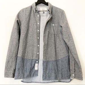 Native Youth Wool Blend Color Block Button Down